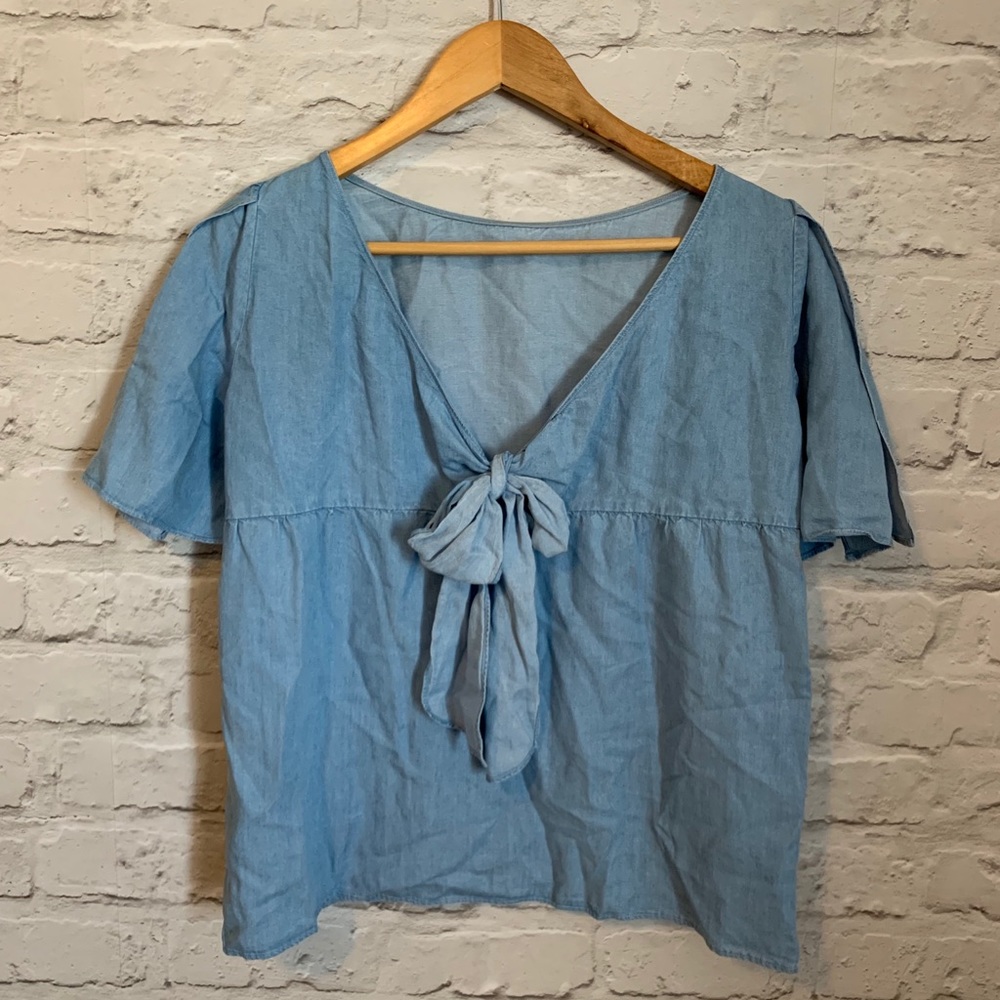 Massimo Dutti Chambray Reversible Top Size 4